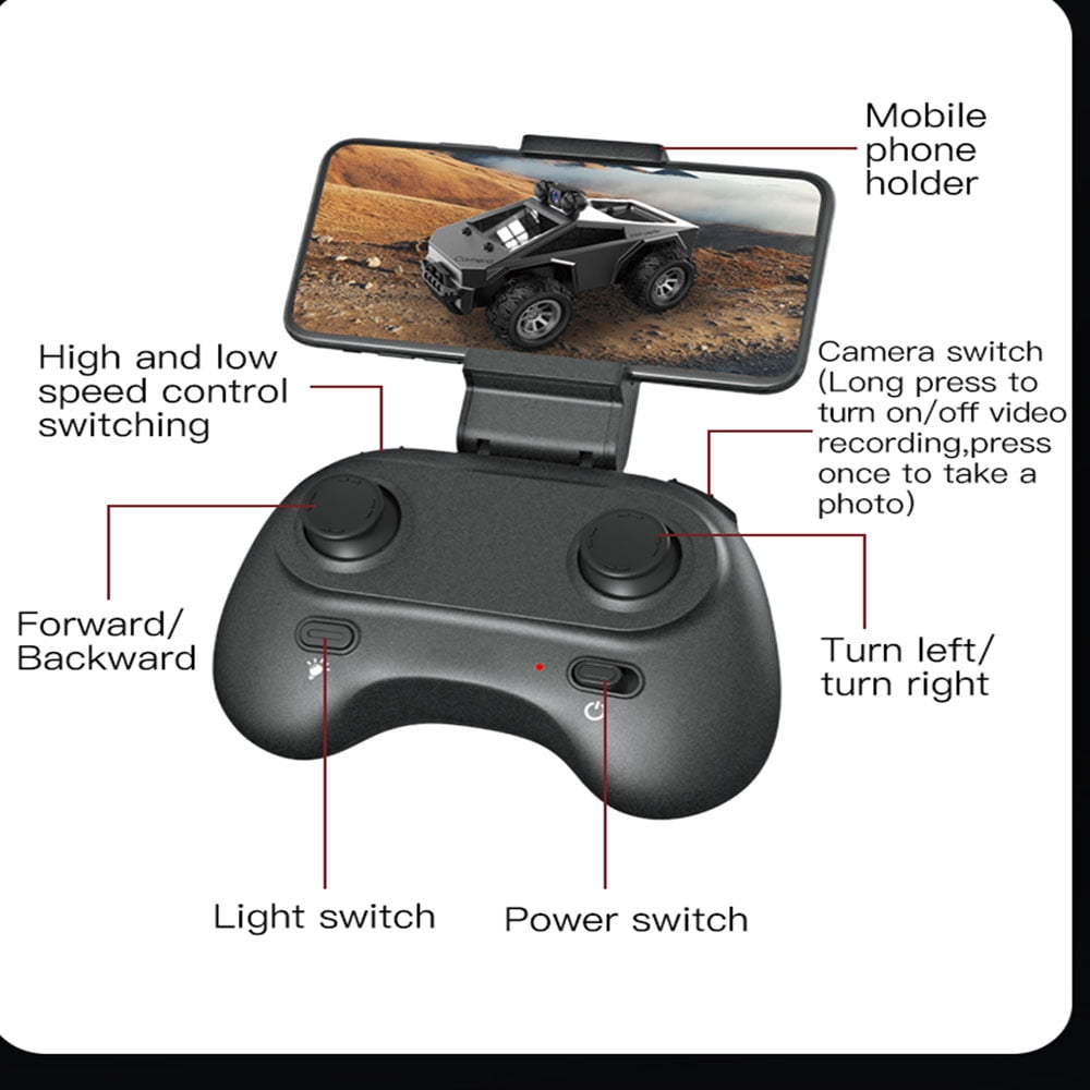 1: 28 Remote Control Car with HD Camera, Original Scale Reduced, LED Lighting, 2.4G, Multiple Control Modes RC Cars