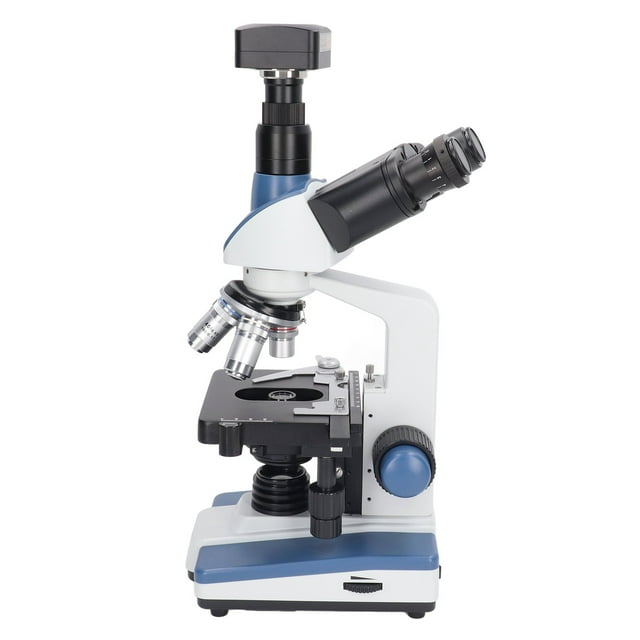 Microscope Trinoculaire Composé, Source de Lumière Froide LED, Microscope de Laboratoire Multifonctionnel à Grand Angle pour Institutions de Santé Cosmétiques, Prise EU, Prise US