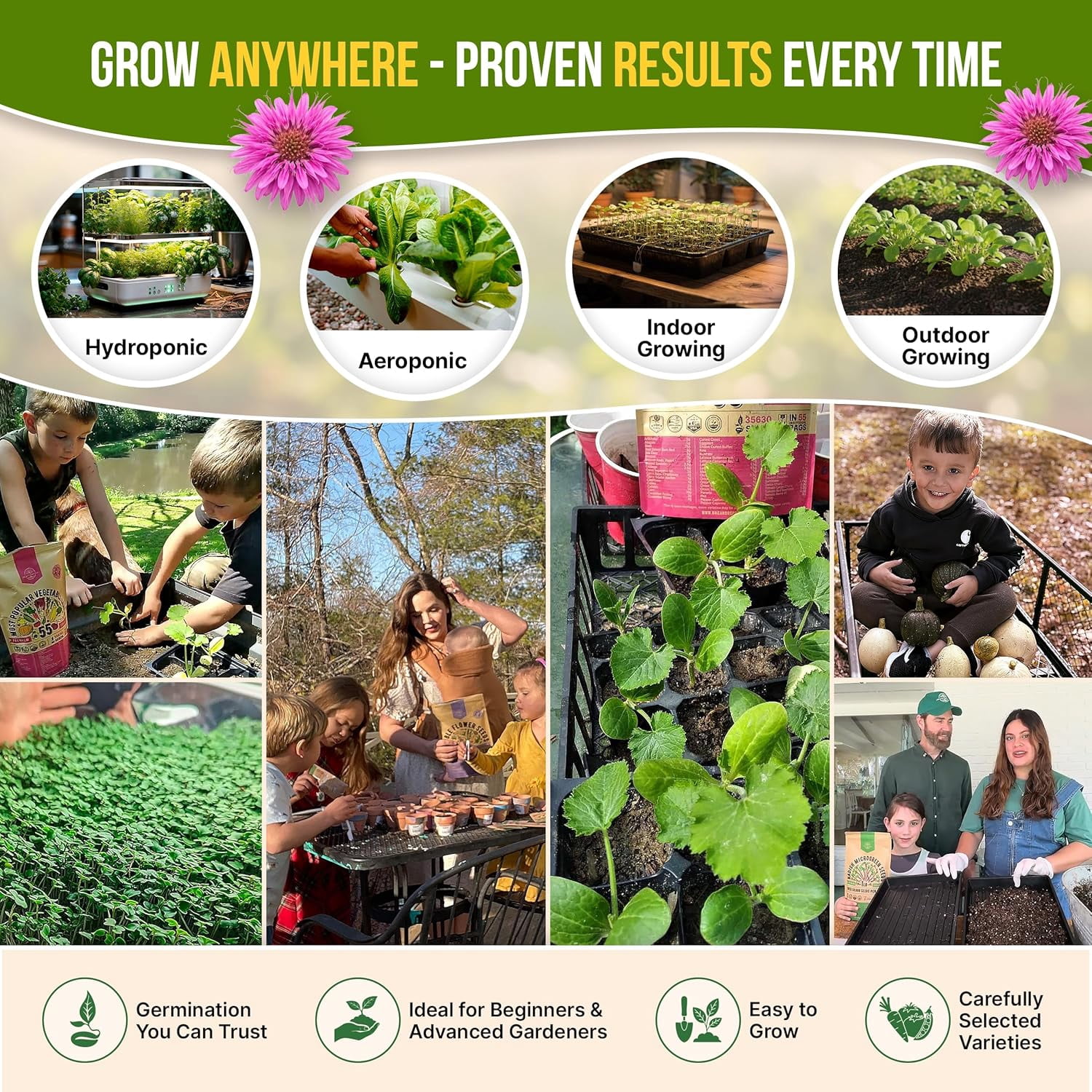 Organo Republic - 30 Culinary Herb & Edible Flower Seeds Varieties - 13,960+ Non GMO Heirloom Seeds