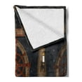 thumbnail image 2 of Medieval Soft Flannel Fleece Throw Blanket, Gothic Building in the Sky Large Terrace Fantasy Architectural Image Print, Cozy Plush for Indoor and Outdoor Use, 50" x 70", Dark Grey Brown, by Ambesonne, 2 of 5