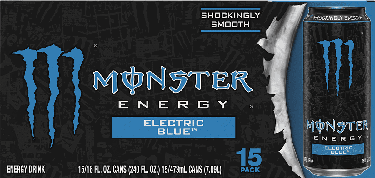 Monster Energy Electric Blue 15 Pack - 16 Fl Oz