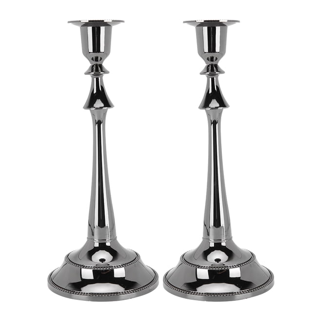 2Pcs Innovative European Style Single Head Candlestick Candle Holder Home Wedding DecorationBlack