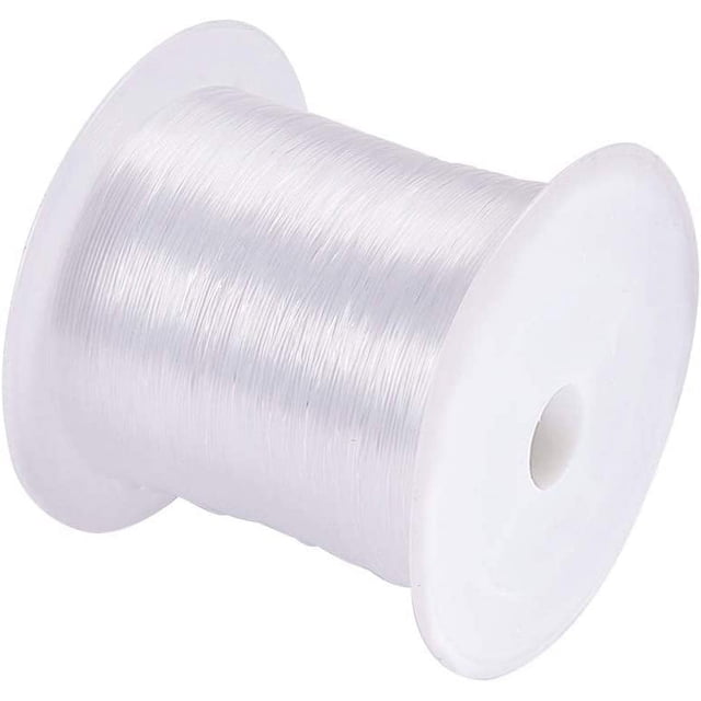 40 yardas de hilo de nailon transparente invisible para manualidades, monofilamento de 0,4 mm, hilo de pesca, cordón para abalorios