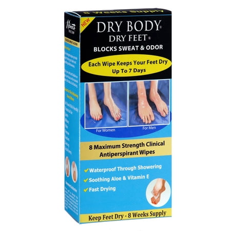 Kleinert's Dry Feet Clinical Antiperspirant Wipes. Stop Sweating Up To 7 Days. (8) Packets - Extra Strength Clinical Antiperspirant. Extra Aloes And Vitamin E For No