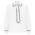 thumbnail image 5 of JYnXIANTI Long Sleeve Shirts for Women Tie Front Collared Tops Dressy Business Casual Work Outfits Fall Fashion Clothes, 5 of 6