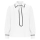 thumbnail image 5 of Ounisa Women's Bow Tie Neck Long Sleeve Buttton Cuff Chiffon Elegant Blouse, 5 of 6