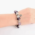thumbnail image 6 of Mother Charms Bracelet for Women Murano Glass Beads Butterfly Flower Charms Amethyst Bracelets, 6 of 10