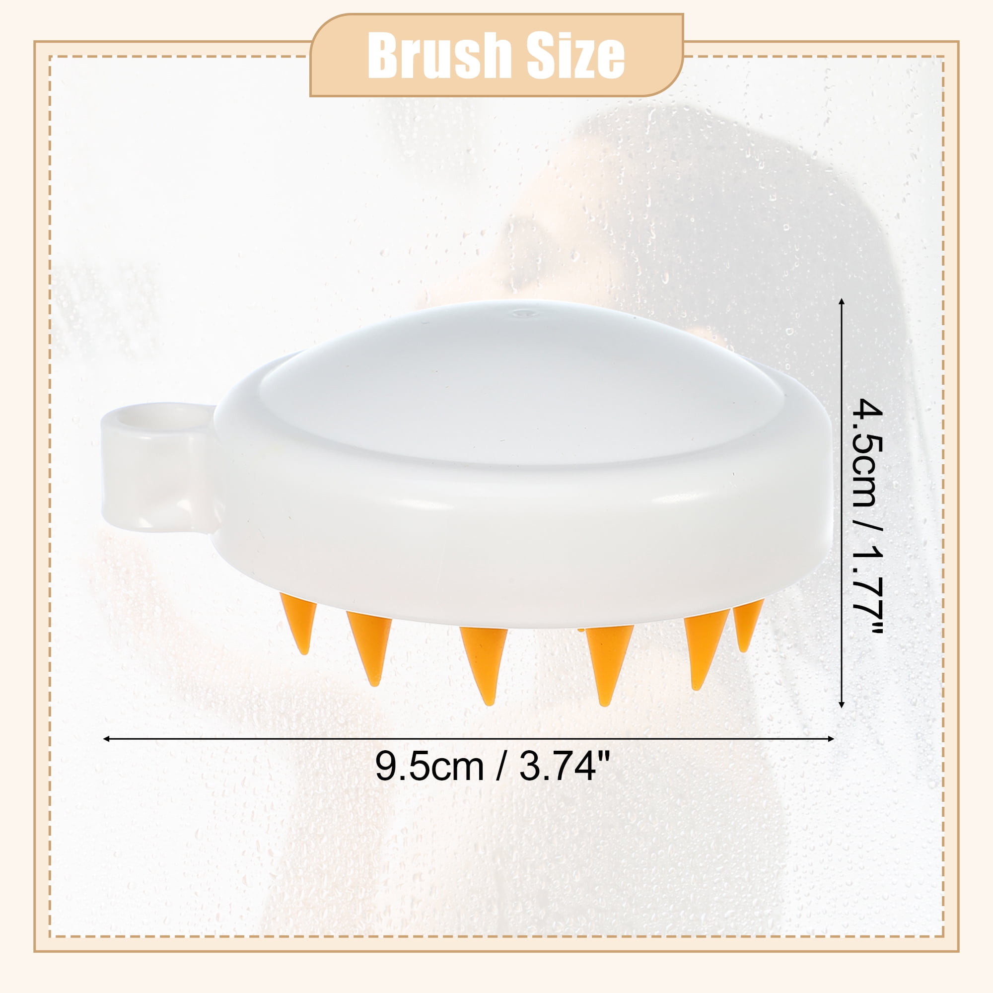 Unique Bargains Scalp Massager Hair Care Scalp Massager Shampoo Brush 3.74"x3.15"x1.77" Massager Tools Orange