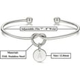 thumbnail image 3 of Giorgio Bergamo Stainless Steel White Gold Plated Love Knot Initial Disc Bangle All 26 Letter Alphabet, Cuff Bangle Bracelet, I, Silver, 3 of 6