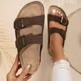 thumbnail image 4 of Women's Comfort Straps Adjustable Buckle Slip On Sandals Slide Cork Footbed Sandals, 4 of 10