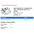 thumbnail image 2 of Spark Plug Wire Set - Compatible with 1992 - 1996 Toyota Camry 2.2L 4-Cylinder 1993 1994 1995, 2 of 2