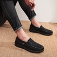 thumbnail image 5 of Men's Casual Loafer Comfort Lightweight Driving Travel Walking Flat Business Slip On Lace-Up Non-Slip Soft Sole Shoe Black 10.5 US, 5 of 7