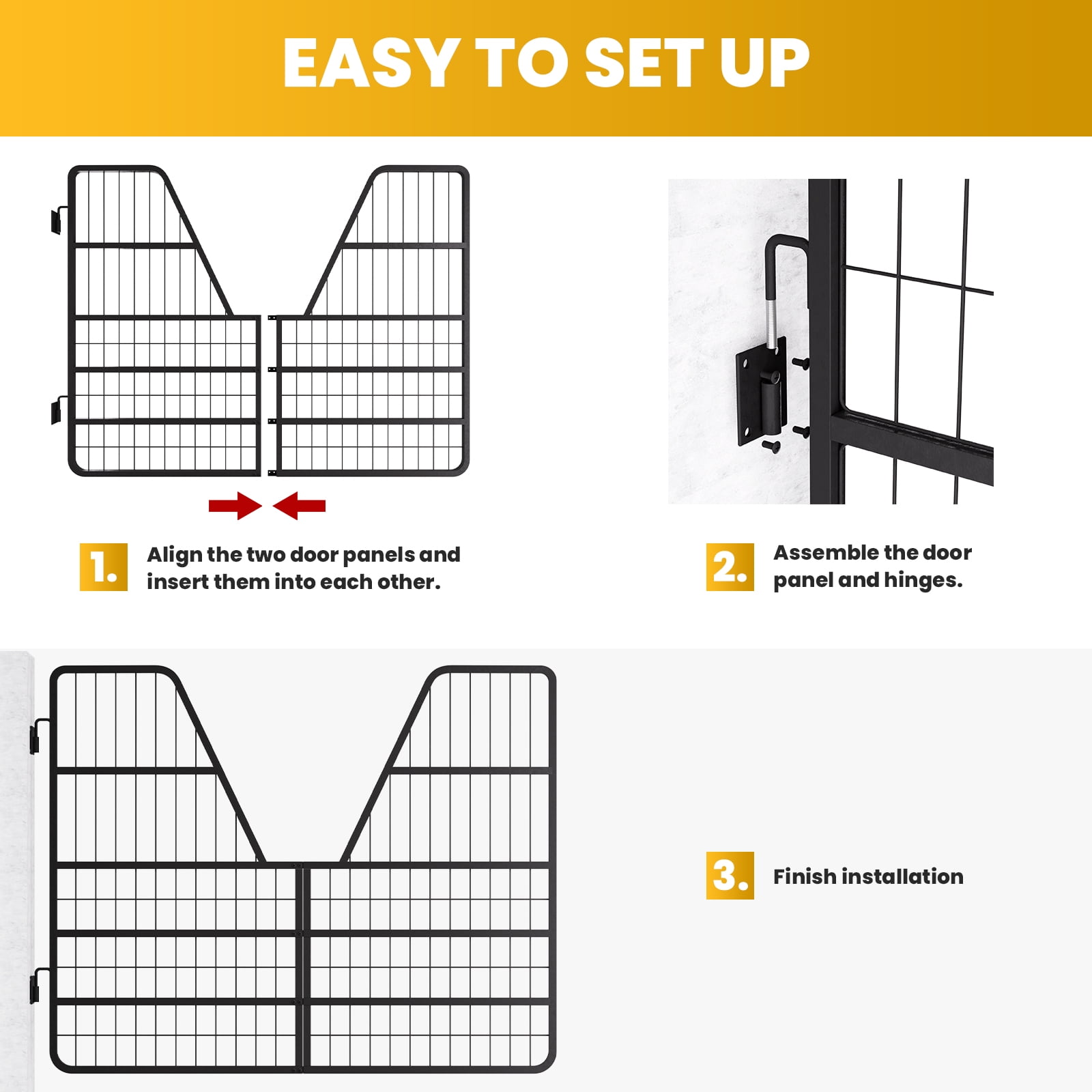 Stall Gate for Horses, Matte Black Powder Coated, Two Way Operation, Horse Stall Gate, Horse Enclosure Barrier, Targeting Wash Rack, Standard Barn Doorway, Mini Stall