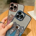 thumbnail image 4 of for iPhone 15 Case Bowknot Glitter Rhinestone Bling Plating Luxury Women Girl Phone Case,Shine Diamond Case for iPhone 15 Protective Cover,Clear Gradient Pink, 4 of 9