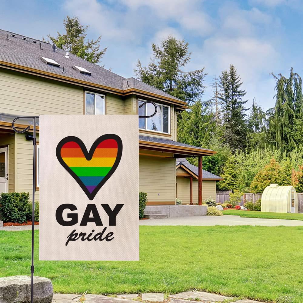 House And Garden Flag Heart LGBT Pride Gay Month Flag Home Yard Flag 