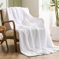 thumbnail image 2 of Manta Bedsure Refrescante de Algodón con Tejido Waffle Blanca 130x180 cm, 2 of 9