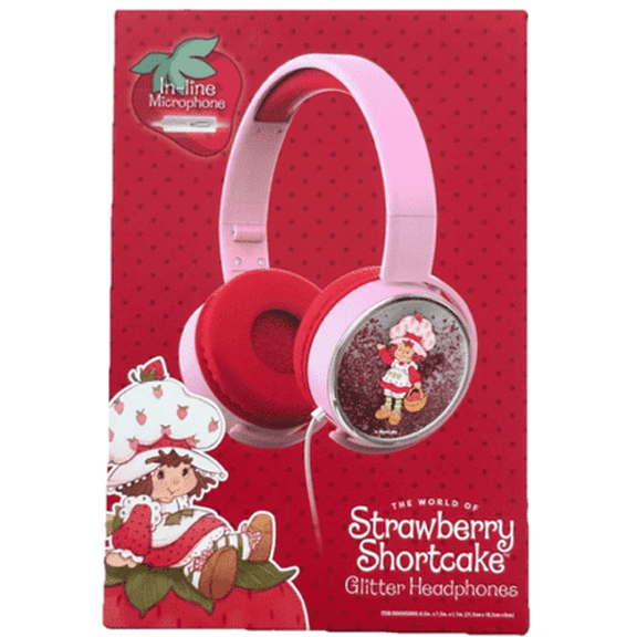 Strawberry Shortcake Glitter Headphones In line microphone