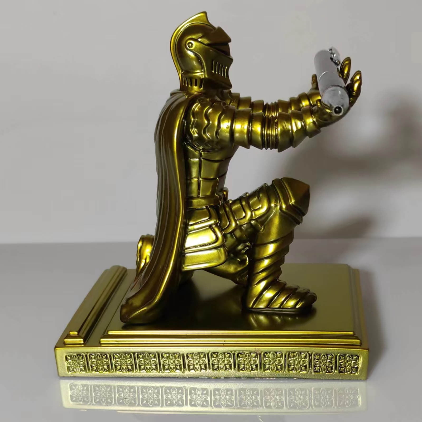 Soldier Knight Desk Organizer - Style Pen Holder & Phone Stand, Cool Office Accessory Gift for Men - Executive Home Office Decor -
