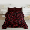 thumbnail image 2 of Manfei Valentine's Day 3 Pieces Queen Comforter Set for Teens Female Men,Love Heart Print Ultra Soft Bedding Sets,Romantic Lover Couple Bedding Comforter Set,Luxury Bedroom Decor,Reversible, 2 of 8