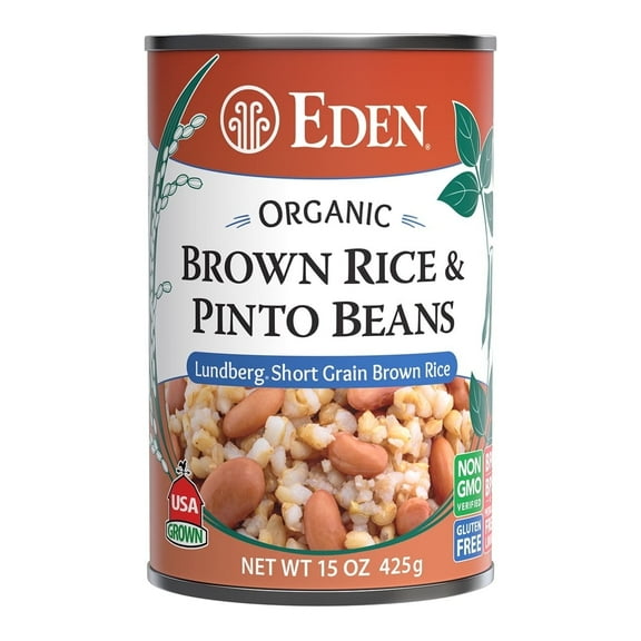 Eden Foods Organic Brown Rice & Pinto Beans - 15 oz Pack of 4