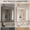 thumbnail image 4 of Wall-Mounted Mirror Aluminum Alloy Frame Bathroom Wall Mirror for Vanity Living Room, Bedroom Entryway Room Home Decor 24" x 30", 4 of 12
