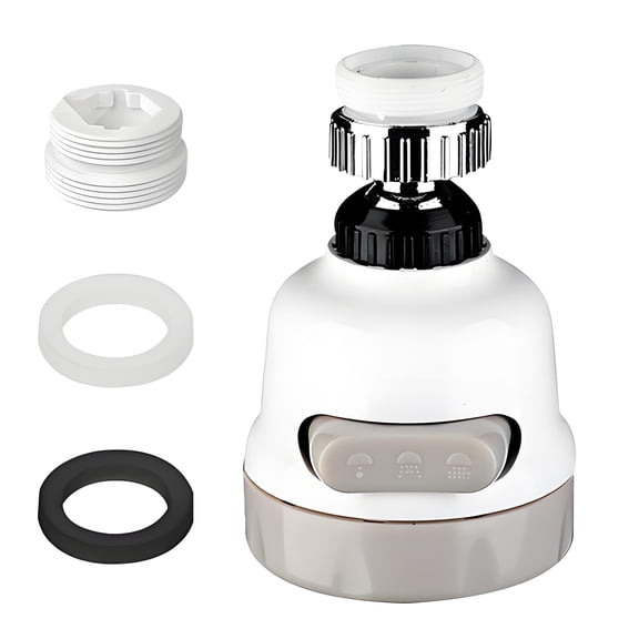 ICERUN Kitchen Faucet Head Replacement,360° Rotatable Faucet Aerator,3 Modes Kitchen Sink Sprayer Kitchen Faucet Aerator,white