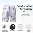 thumbnail image 4 of Kdxio Stripes And Sprigs Of Lavender Print Men'S Swim Trunks With Compression Liner 7 Inch Inseam Quick Dry Swim Shorts, 4 of 7