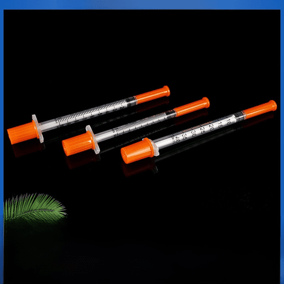 Jeringa veterinaria de 0,3 ml, jeringa de plástico de empuje manual con escala, jeringa desechable