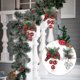 thumbnail image 3 of Christmas Large Bell Ornaments, 2pcs for Xmas Tree Decorations Christmas Door Hanging Bells with Pinecone Christmas Wreath Gift(Red White), 3 of 5