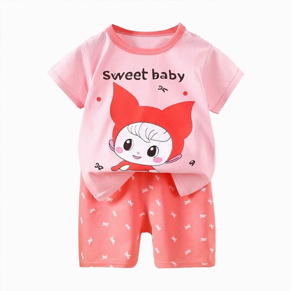Toddler Baby Boys Summer Outfits Short Sleeve Cartoon T-Shirt Tops & Shorts Sets 2Pcs Baby Boys Summer Clothes for 1t 2t 3t 4t 5t 6t