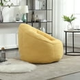 thumbnail image 3 of High Back L-shape Bean Bag Chairs with Footrest, Single Gaming Sofa with High Density Foam Filling, Lazy Sofa Lounge Chair, Accent Floor Soft for Reading, Watching TV, Yellow, 3 of 7