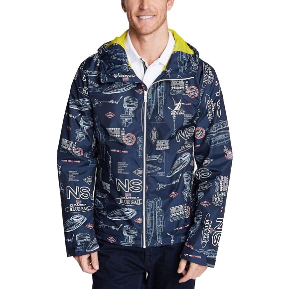 Nautica Men's Sail Graphic Full-Zip Hooded Jacket (Blue, M)