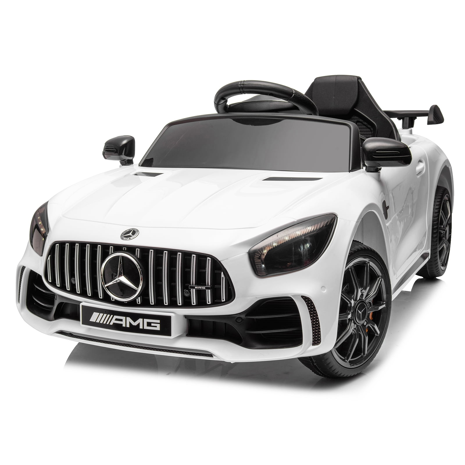 Kepooman 12V 4.5Ah Kids Police Ride On Car with 2.4G Remote Control Mercedes-Benz Sports Car, Electric Toy for Kids, White