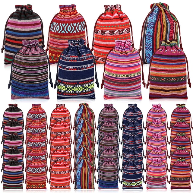 Paquete de 48 Bolsas de Dulces Mexicanos para Fiesta Mexicana Bolsas Reutilizables de Algodón para Regalos de Fiesta 3,9 X 5,5 Pulgadas Mini Bolsas de Regalo con Cordón para Fies