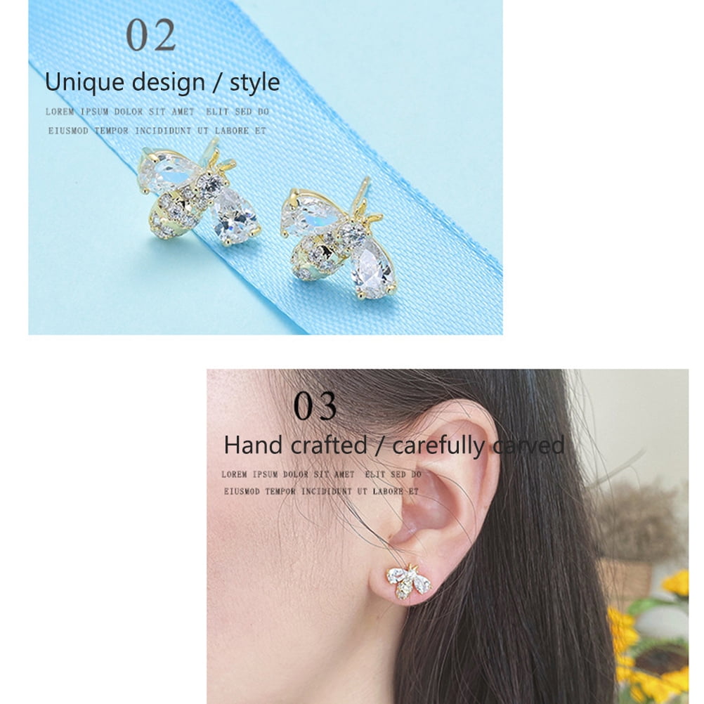 Bee Stud Earrings Honey Bees Studs Earrings Handmade Jewelry Pushback Closure Earrings Minimalist Fashionable Gift For Women Teens Walmart