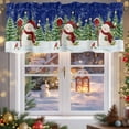 thumbnail image 5 of Valances for Windows Xmas Snowman Pine Tree Bird Rod Pocket Short Curtain for bathroom living room bedroom Winter Star Snowflakes on Blue 1 Panel 54x18in, 5 of 7