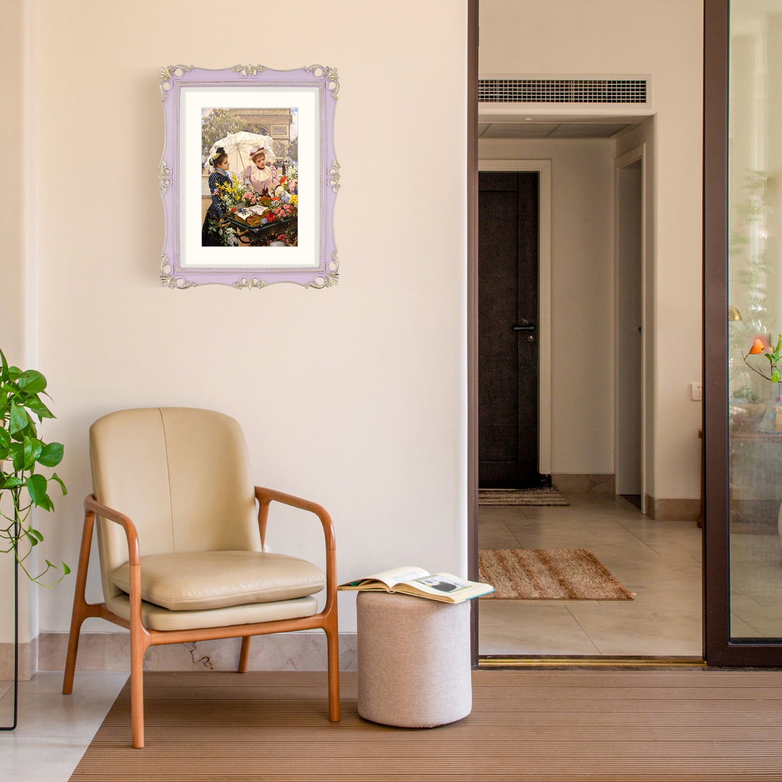 Picture Frames 11x14 Matted to 8x10 for Wall and Tabletop, Purple Poster Frame for Gallery Wall Display