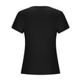 thumbnail image 4 of bnaln Tunic Tops for Women Basic T Shirts Womens Summer Tops Crop Short Sleeve Slim Fit Tees Cute Gym Workout Shirts Hollow Out V Neck Casual Y2K Going Out Pullover Trendy Outfits, 4 of 5