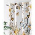 thumbnail image 2 of Vintage Yellow Thermal Insulated Blackout Curtains for Bedroom 72 Length Flowers Leaves Butterflies Pastoral Botanical Room Darkening Curtain 1 Panel Grommet Window Curtain Drape for Living Room, 2 of 7