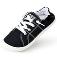 thumbnail image 6 of JENN ARDOR Women's Canvas Sneakers Rubber sole Fashion Shoes Canvas Upper Low Top Lace up Casual Walking Running Shoes (BK-8), 6 of 9