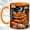 Orange, variant on Moonlit Fox Coffee Mug, Floral Woodland Mug, Ceramic 11 oz