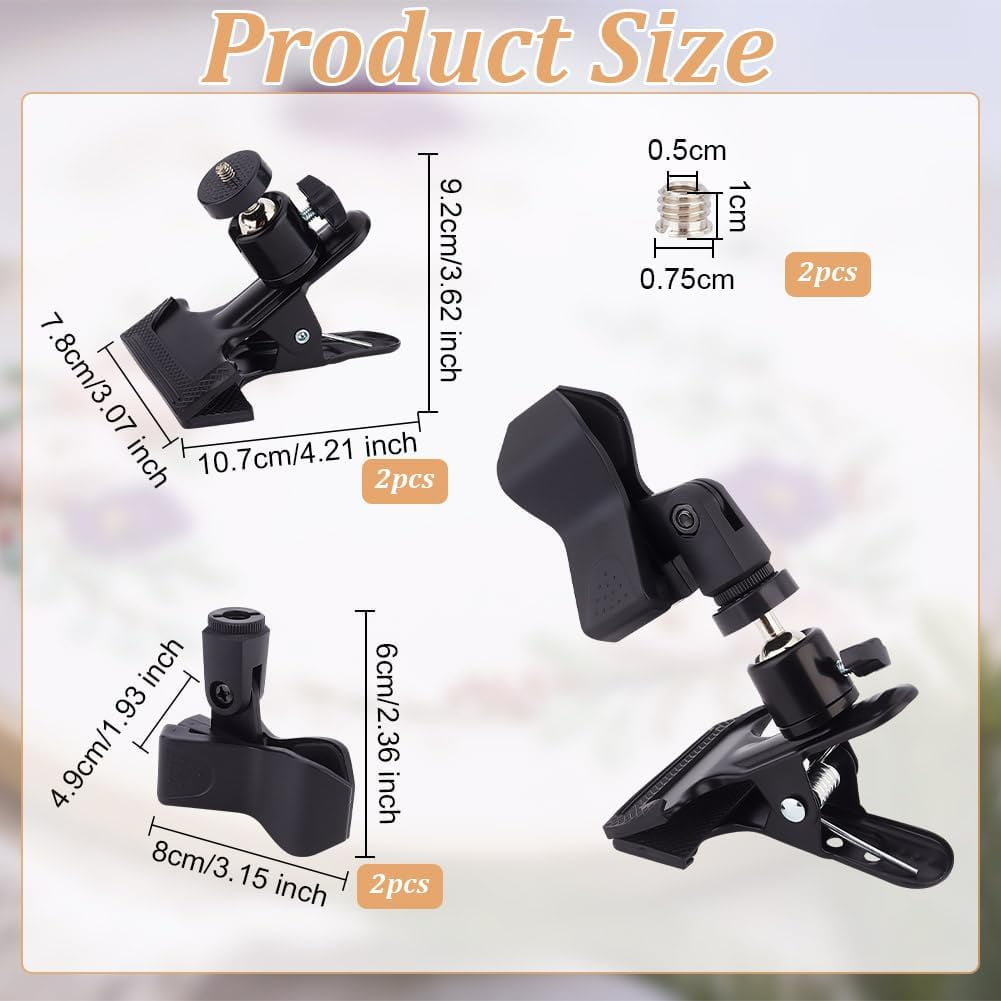 2 Sets(4pcs) Embroidery Hoop Holders Metal Clamp Holder Adjustable Rotated Embroidery Stand Embroidery Tabledesk Clip Plastic