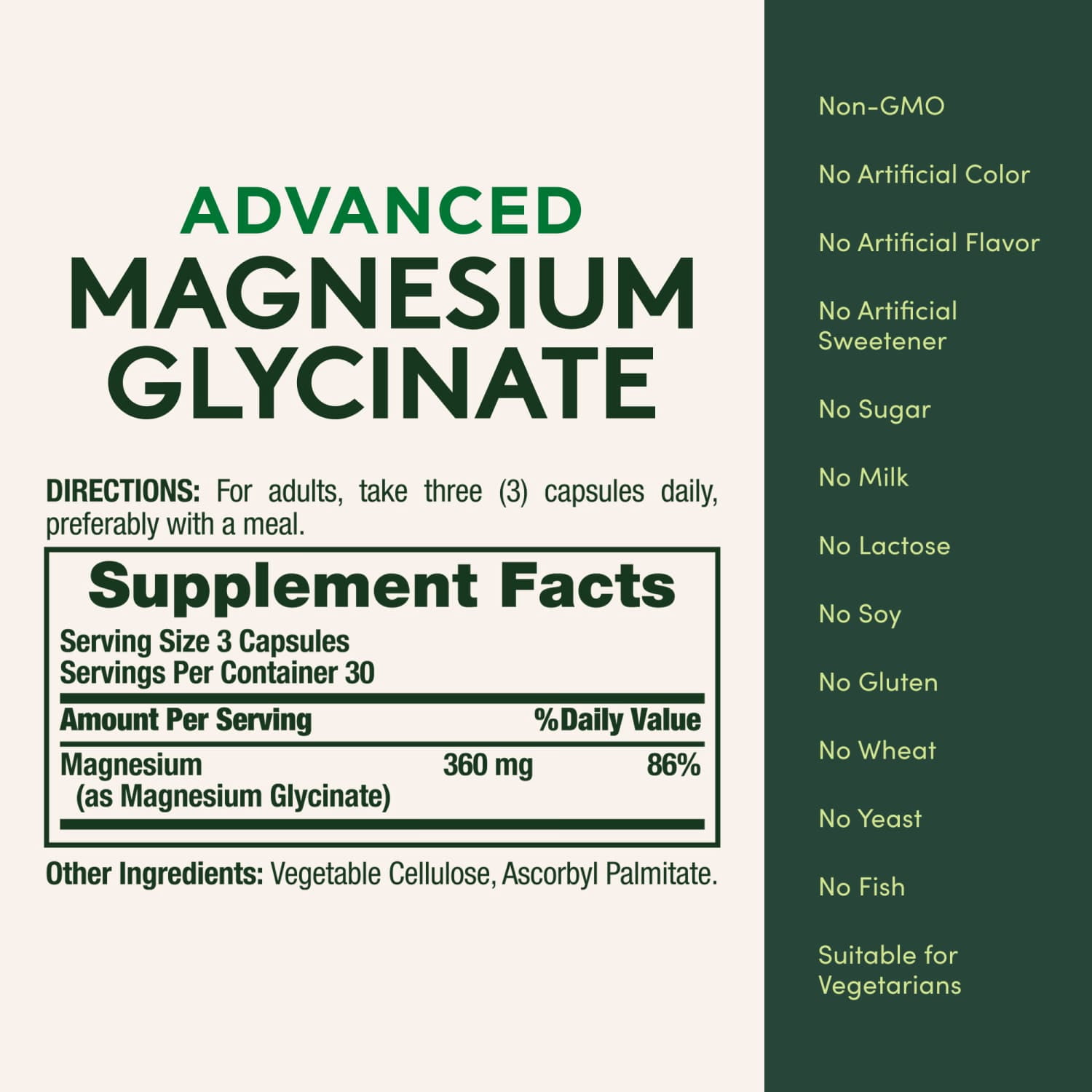 Nature’s Bounty Advanced Magnesium Glycinate Supplement, Heart, Nerves, Muscle & Bone Health Support, 360mg, 90 Count