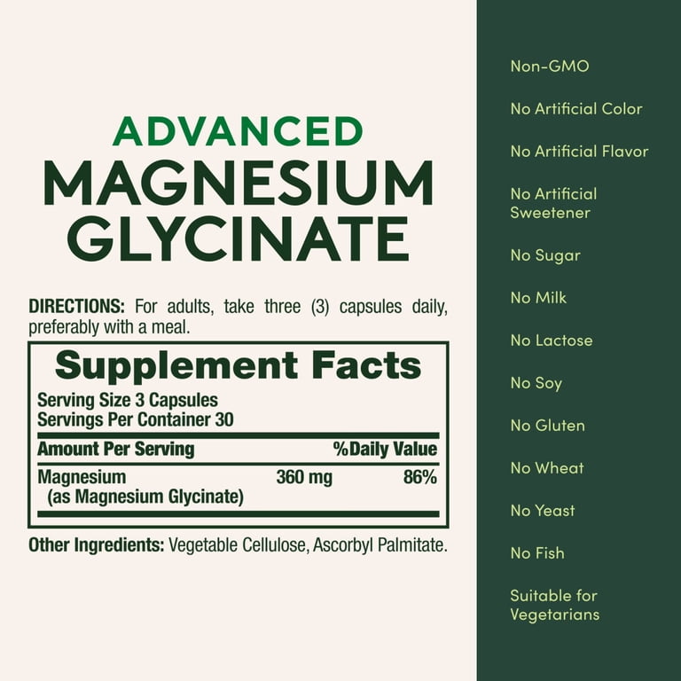 Nature's Bounty Magnesium Glycinate 360mg, 90 Count photo 7