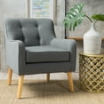 thumbnail image 3 of GDF Studio Fontinella Mid Century Charcoal Fabric Arm Chair, 3 of 12