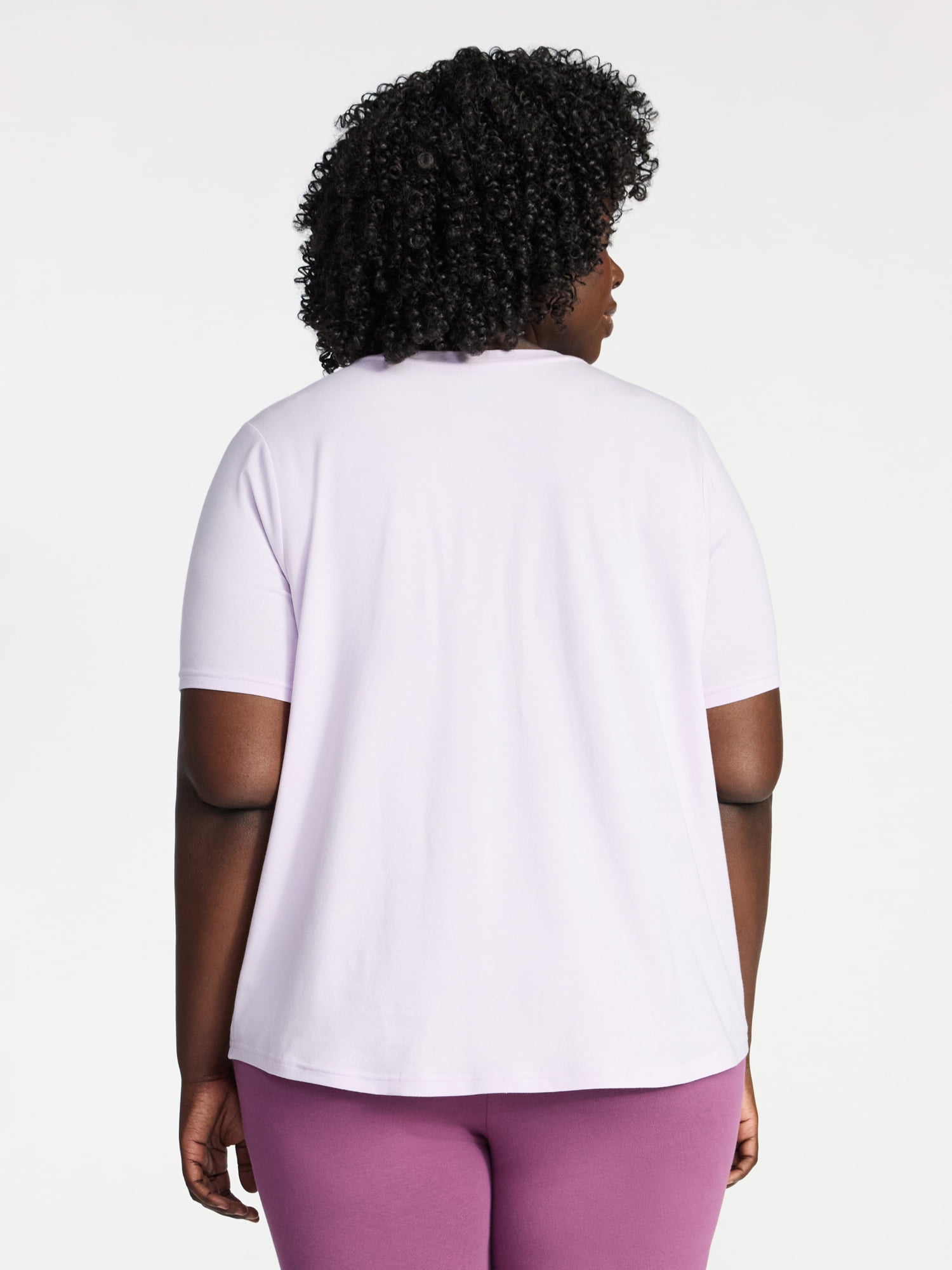 Terra & Sky Women's Plus Size Crewneck Tee with Short Sleeves, Sizes 0X-5X