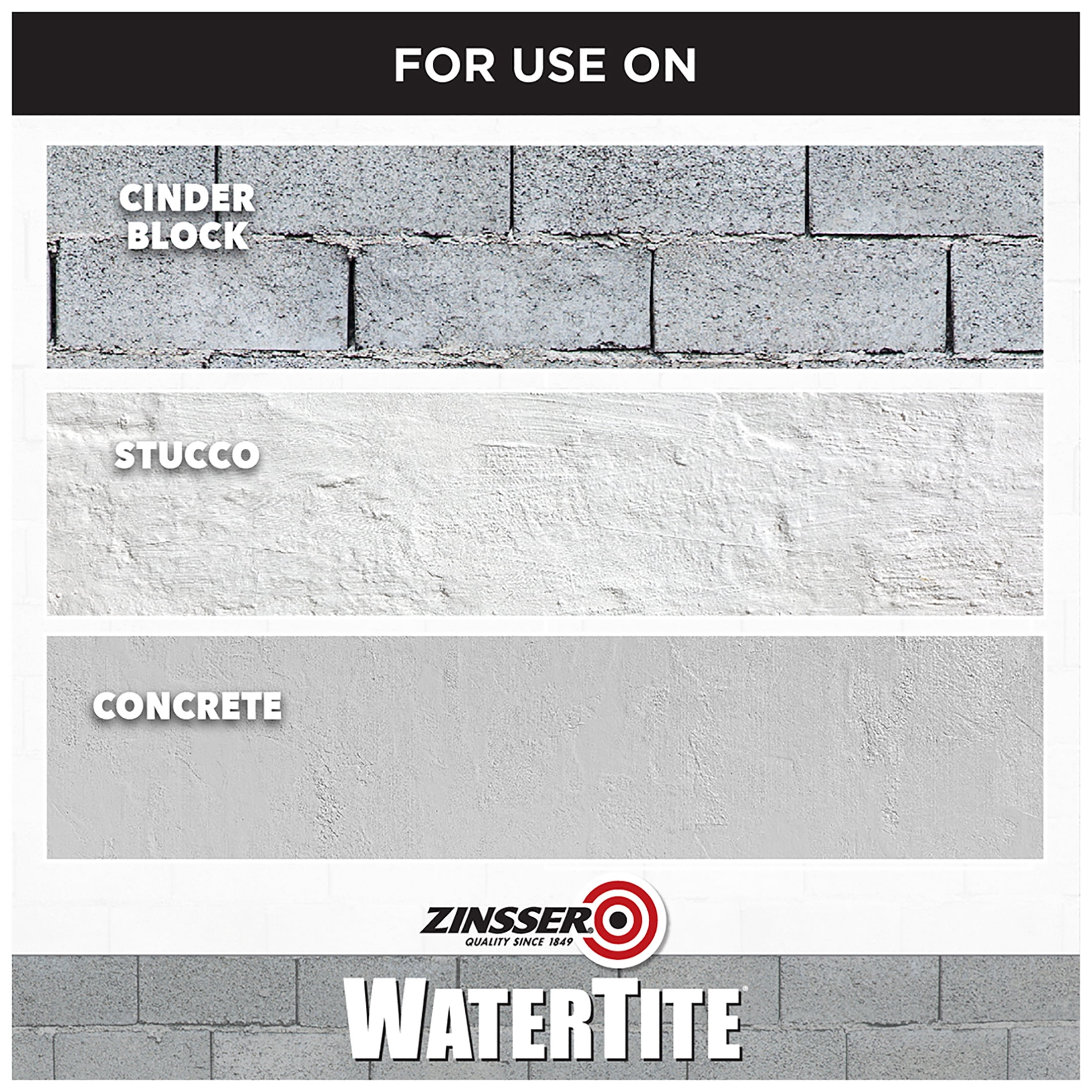 (2 pack) White, Zinsser WaterTite Matte General Purpose Waterproofing Paint, 5 gallon, 1 Pack