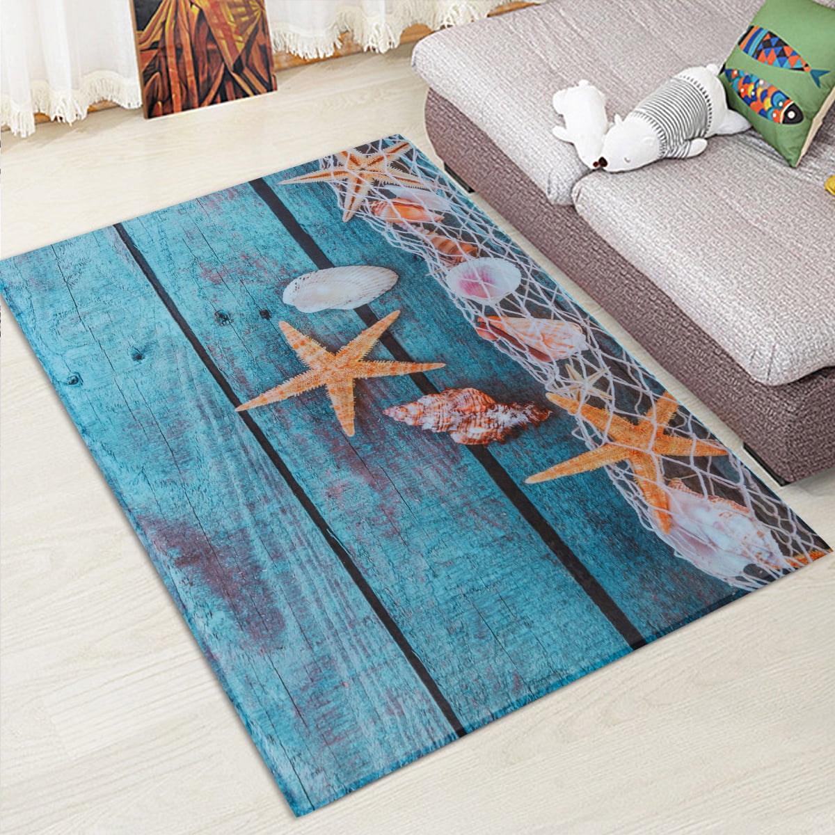 Area Rug Bedroom Mat Non-slip Floor Rug Flannel Absorbent Carpet Living Room 