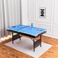 thumbnail image 2 of Luku Billiard Tables, Pop-up Pool Table for Crafty Families, Balls, Cues, Easy Fold-up, Blue 3in1 5.5FT, 2 of 10