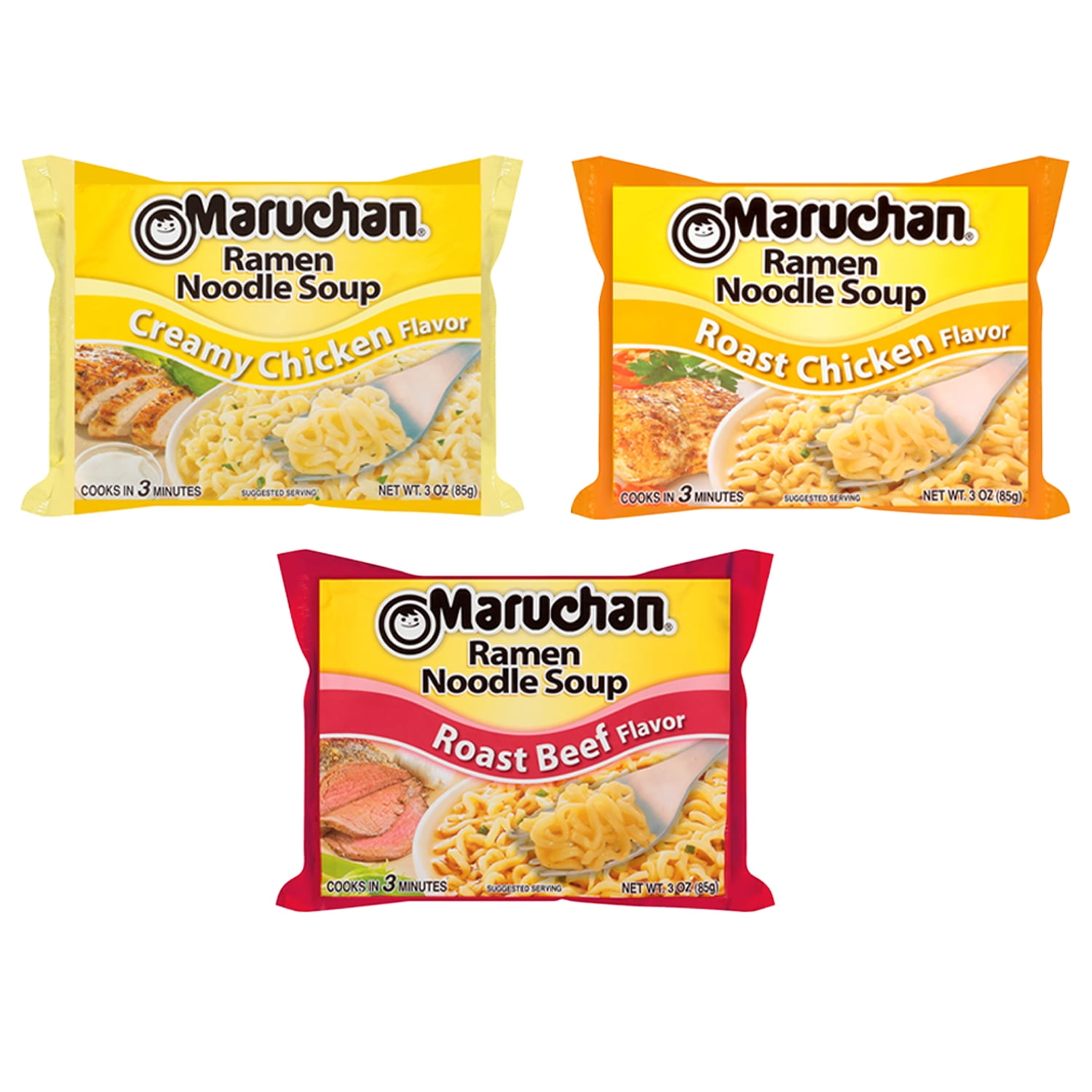 Maruchan Ramen Noodle Soup Variety, 8 Flavors, 3 Ounce, 3